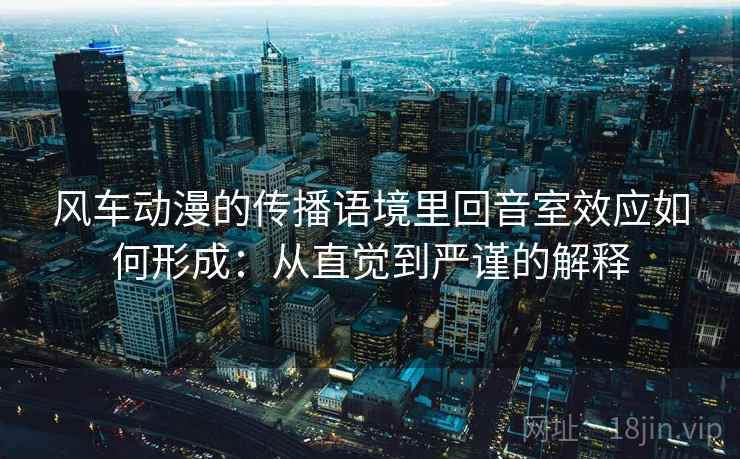 风车动漫的传播语境里回音室效应如何形成：从直觉到严谨的解释