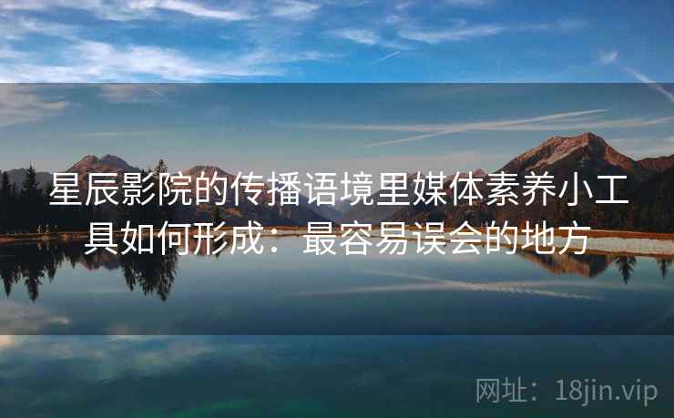 星辰影院的传播语境里媒体素养小工具如何形成：最容易误会的地方
