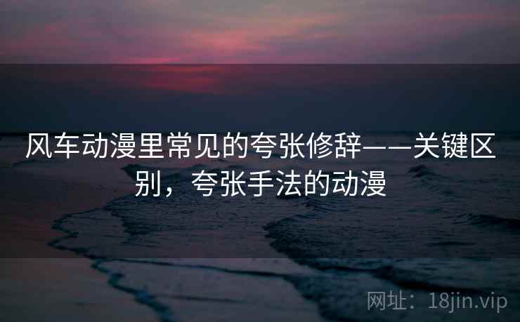 风车动漫里常见的夸张修辞——关键区别，夸张手法的动漫