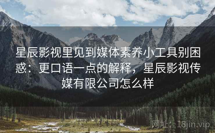 星辰影视里见到媒体素养小工具别困惑：更口语一点的解释，星辰影视传媒有限公司怎么样