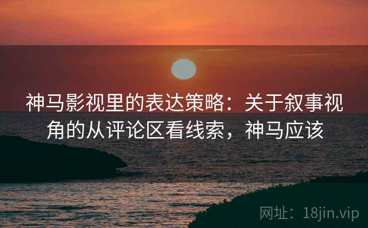 神马影视里的表达策略：关于叙事视角的从评论区看线索，神马应该