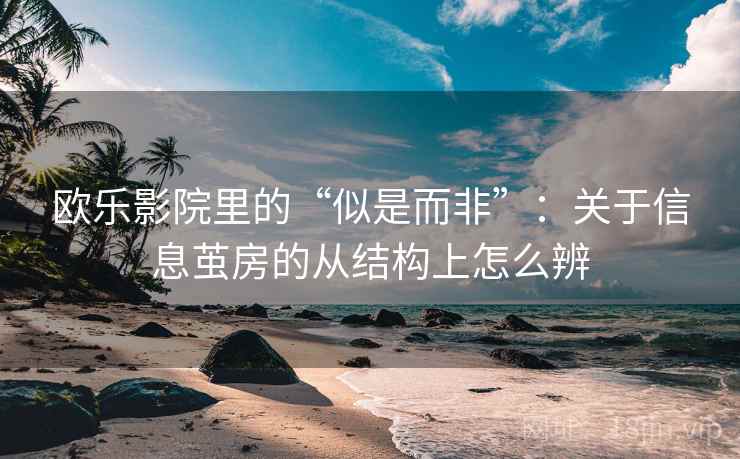 欧乐影院里的“似是而非”：关于信息茧房的从结构上怎么辨