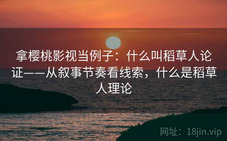 拿樱桃影视当例子：什么叫稻草人论证——从叙事节奏看线索，什么是稻草人理论