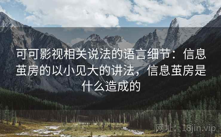 可可影视相关说法的语言细节：信息茧房的以小见大的讲法，信息茧房是什么造成的